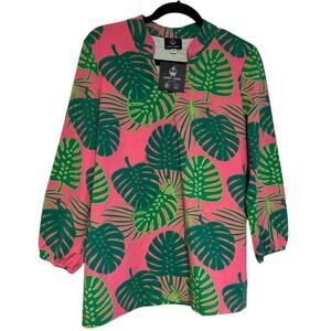 NWT Sailor-Sailor Tunic Palm Print SPF 50 3/4 sleeve Blouse Tropical Medium